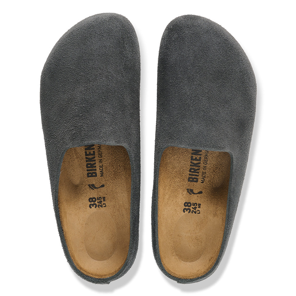 Birkenstock Unisex Amsterdam Wrapped Charcoal Suede Leather Clog