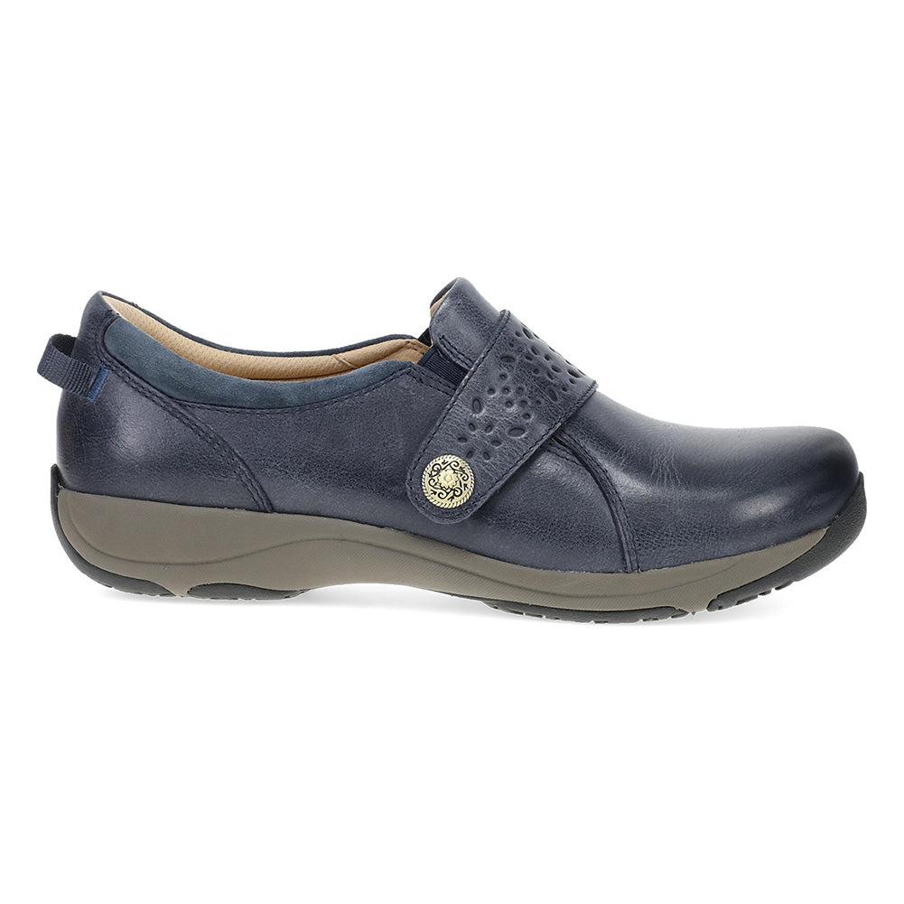 Dansko Women's Sallie Navy Waxy Burnished Sneaker