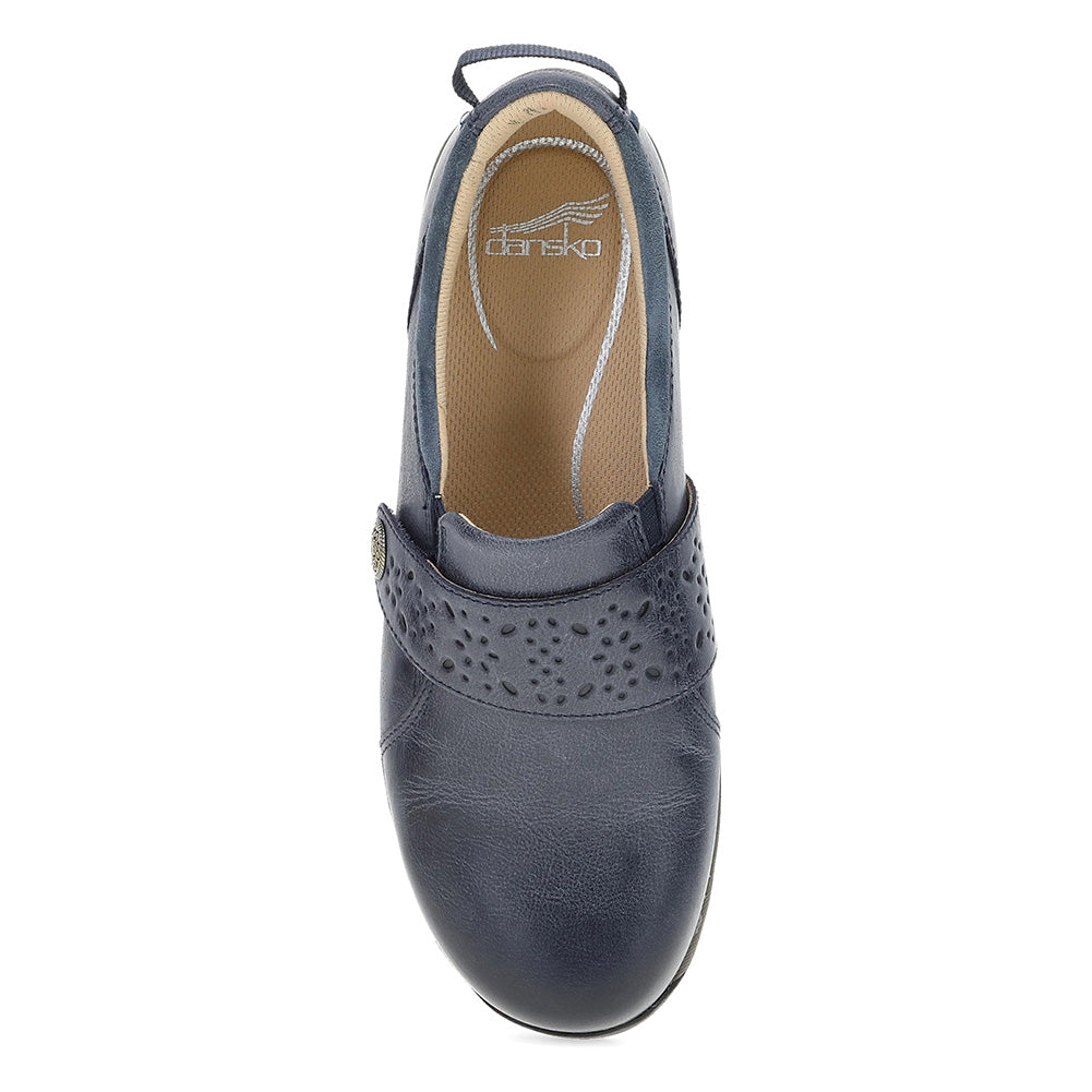 Dansko Women's Sallie Navy Waxy Burnished Sneaker
