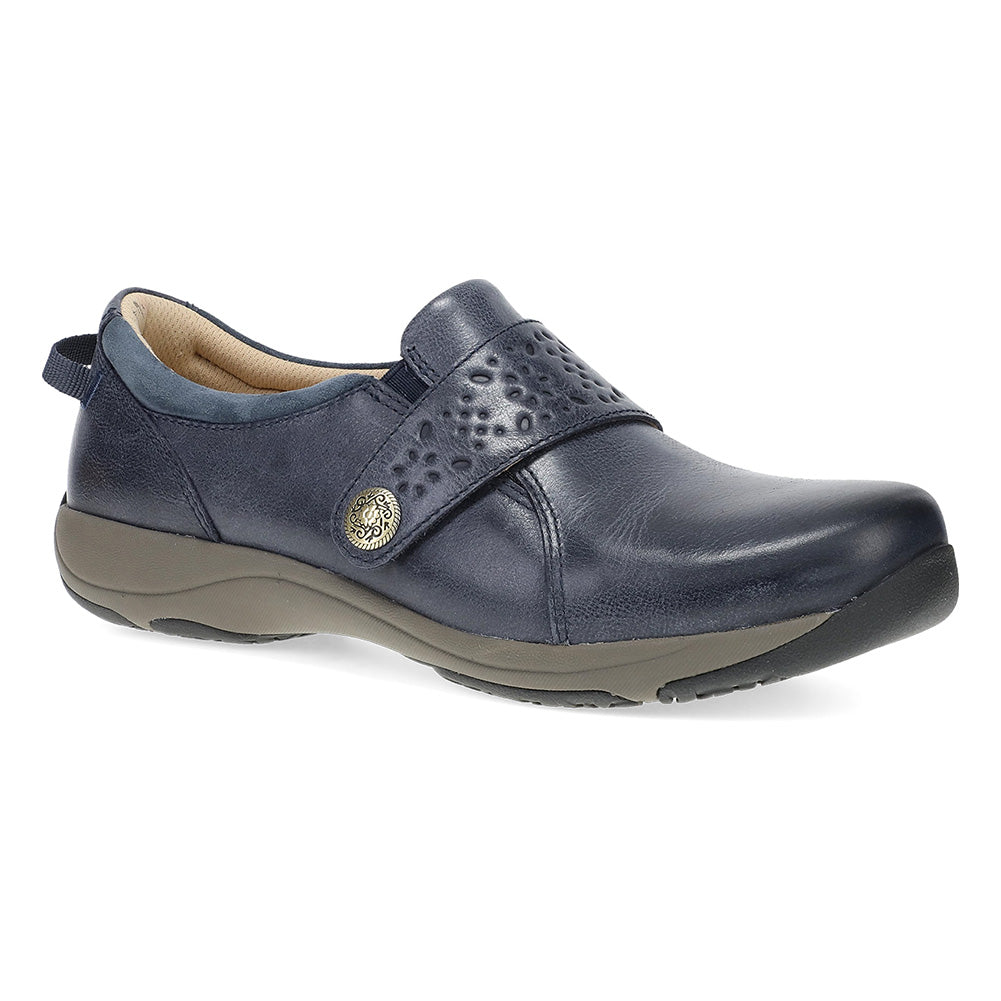 Dansko Women's Sallie Navy Waxy Burnished Sneaker