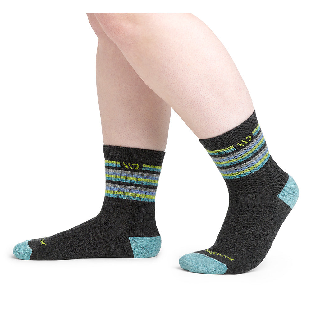 Wide Open Women's Multi Stripe Cushioned Micro Crew Socks