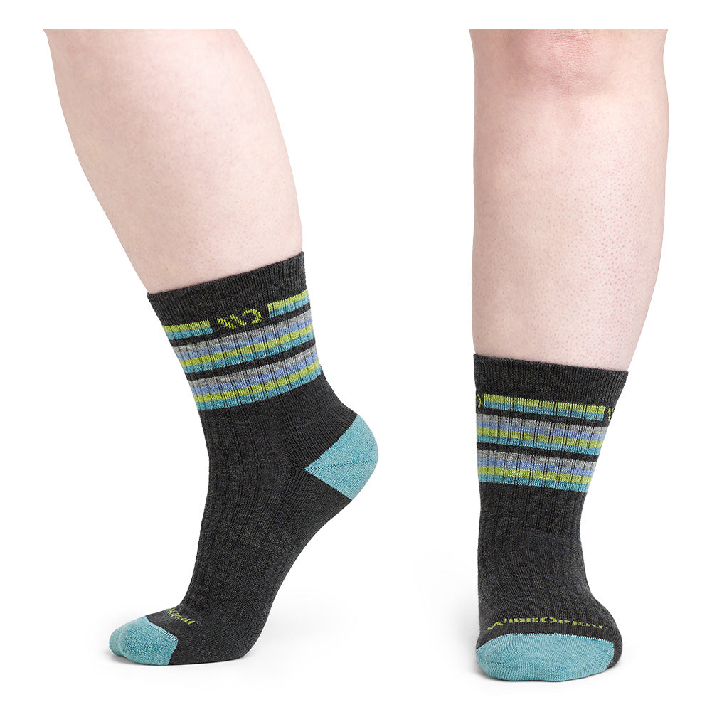 Wide Open Women's Multi Stripe Cushioned Micro Crew Socks