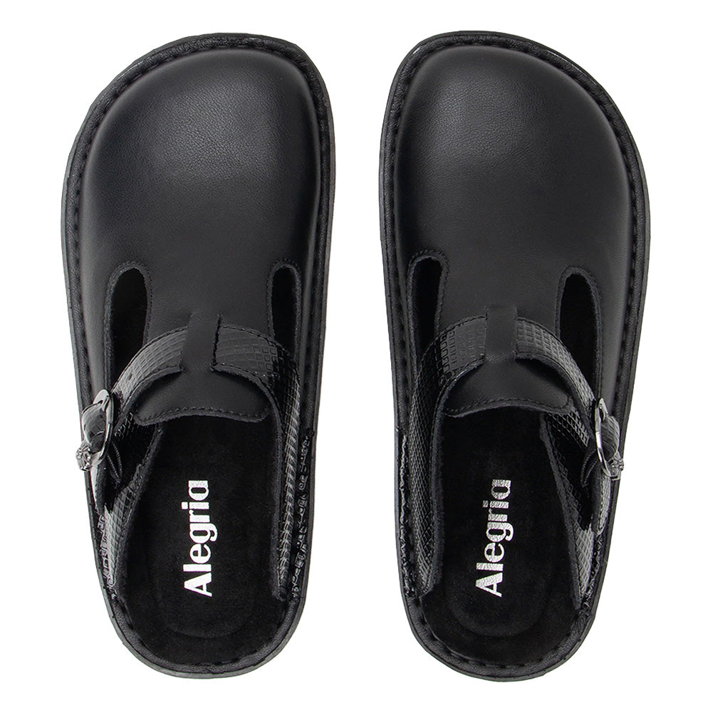 Alegria Women's Classic Black Danish Cookie Clog