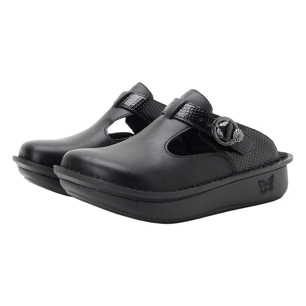 Alegria Women's Classic Black Danish Cookie Clog