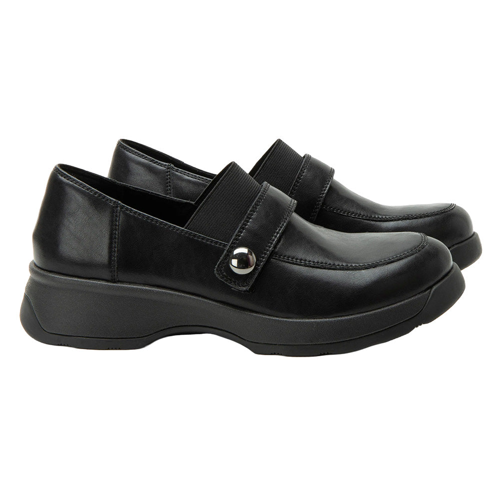 Alegria Women's Janna Black Slip-On Loafer