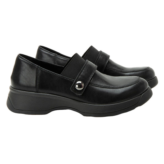 Alegria Women's Janna Black Slip-On Loafer