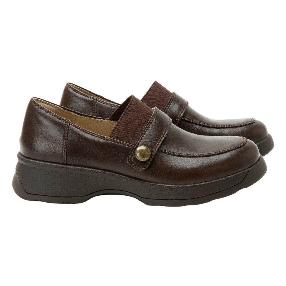 Alegria Women's Janna Dark Chocolate Slip-On Loafer