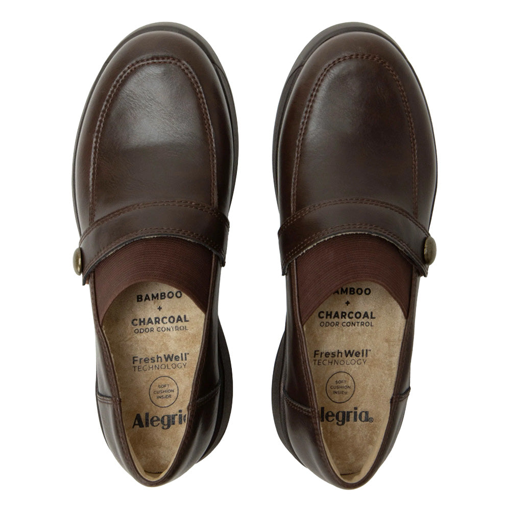 Alegria Women's Janna Dark Chocolate Slip-On Loafer